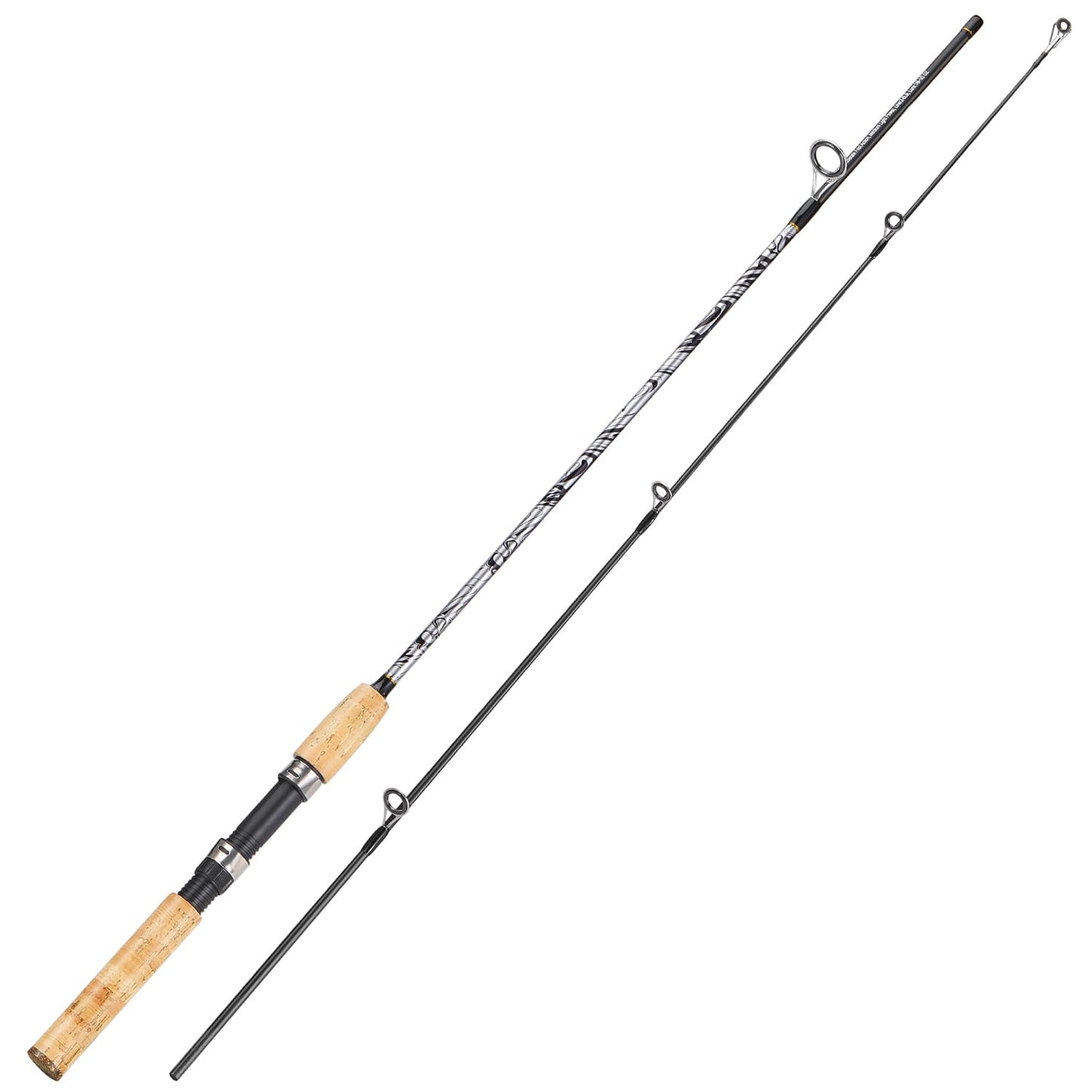 Sougayilang 5’6” Spinning Fishing Rod – Carbon & Fiberglass Composite Rod, Stainless Steel Guides, Lightweight Bass Trout Panfish Catfish Rod